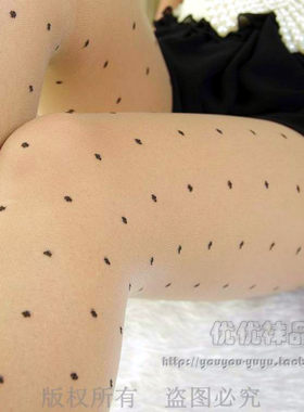 T裆肤色美腿提花小圆点连裤丝袜