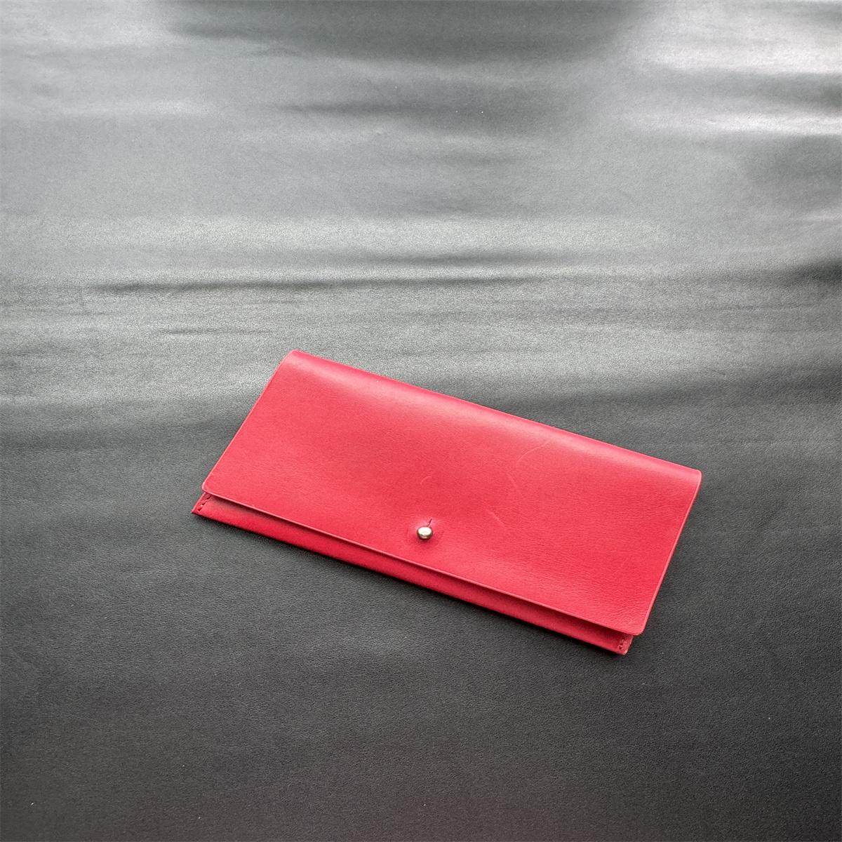 RO真皮钱包女士 多功能大容量证件包 高端聚财红色零钱包卡包钱夹