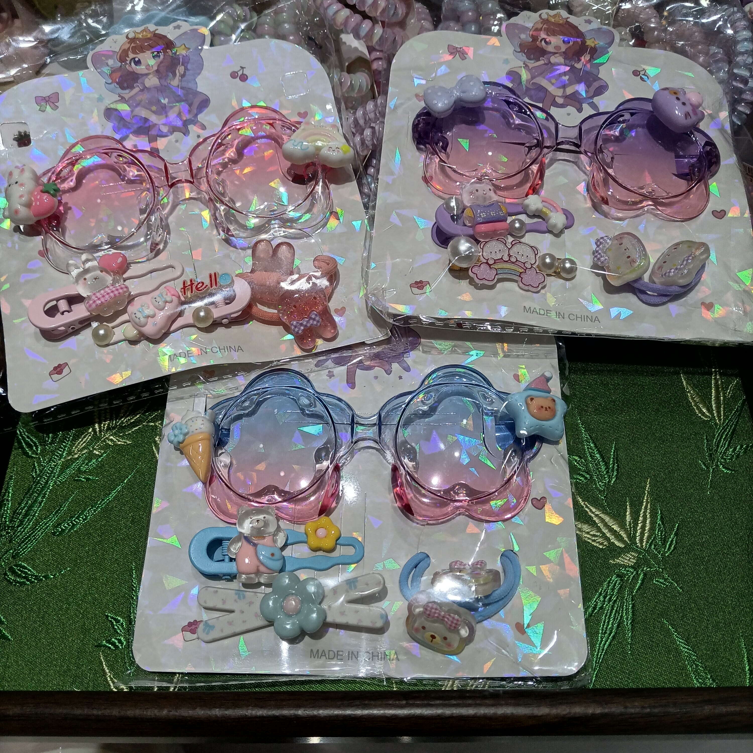 儿童创意卡通异形墨镜发夹可爱甜美发饰套装幼儿园宝贝生日礼物