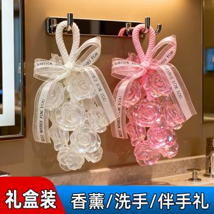 水晶玫瑰花香皂伴手礼盒装车用车挂创意造型香薰手工精油洗手肥皂