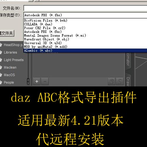 daz studio  abc格式导出插件   可代远程安装