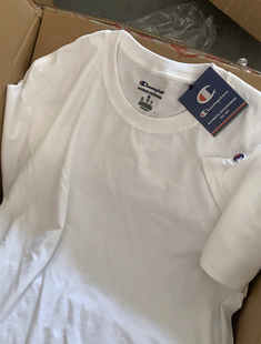 全新正品 白色基础款 宽松圆领纯色夏男女t恤 champion冠军短袖 美版