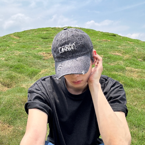 美式水洗做旧牛仔刺绣软顶帽子