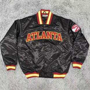 美式复古风ATLANTA亚特兰大老鹰字母刺绣棒球篮球棉服男冬季外套
