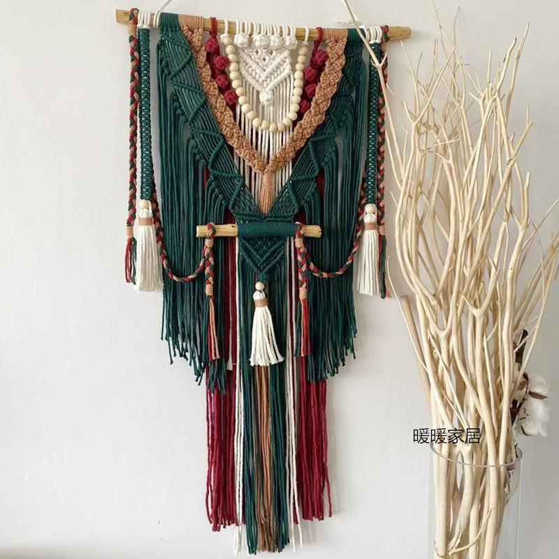 乱糟糟 北欧流苏挂毯手工编织 民宿装饰床头玄关艺术挂饰客厅壁挂
