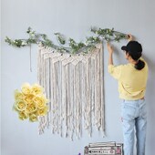 雨濛濛.纯手工编织帘子挂毯北欧挂件 饰礼波西米亚 婚庆墙饰壁挂装