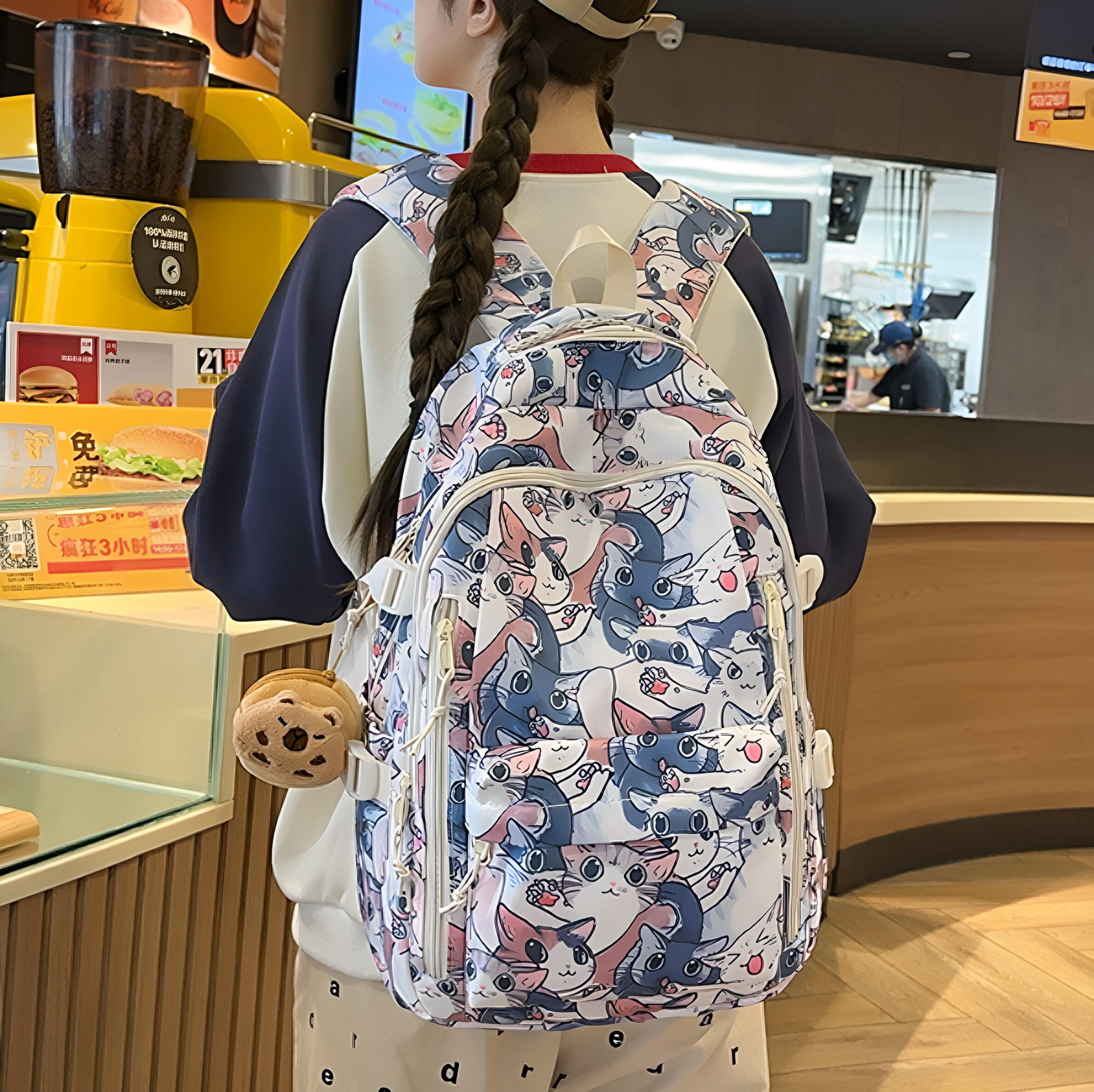 日本卡通初高中学生书包男女轻便双肩背包