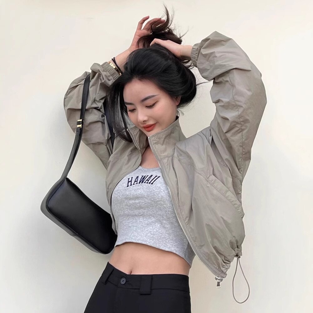 轻薄短款小个子防晒衣女款2026夏季新款欧货立领户外防晒服薄外套