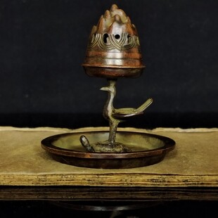 古典铜器龟鹤延年塔香炉小熏香炉蜡台家居功夫茶道茶艺桌面摆件