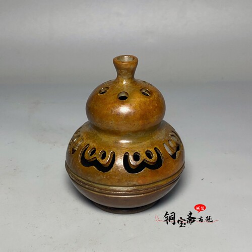 仿古铜器葫芦香炉五福五帝钱福禄香炉复古中式客厅茶室熏香炉摆件
