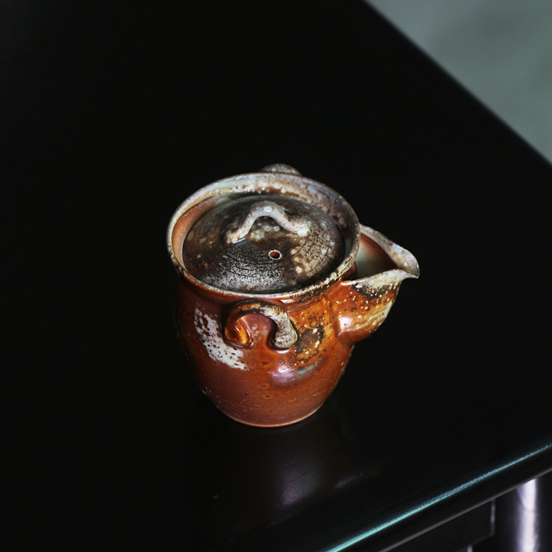 无声无印柴烧宝瓶珍珠泥岩茶壶