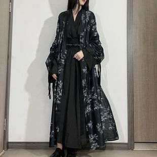 汉服女清冷风大袖衫女侠风霸气交领直裾一整套古装长款套装魏晋制