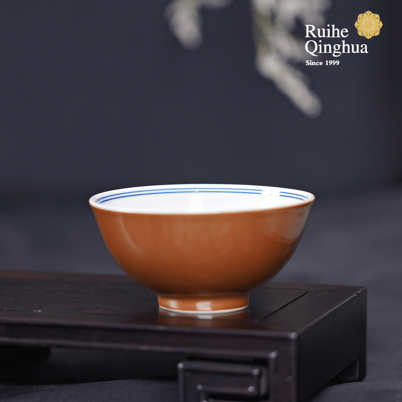 瑞和桃园 紫金釉内青花釉里红山水罗汉杯总裁办公室茶具 店铺甄选