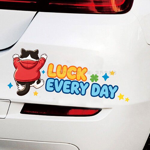 LUCKDAY猫咪反光车贴遮划痕