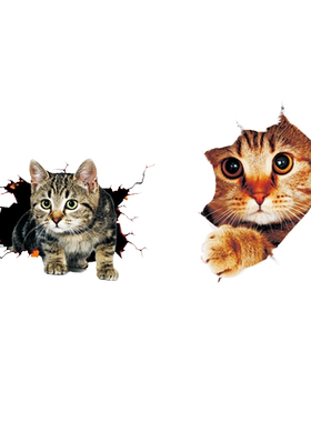 3D立体个性卡通小猫咪汽车贴纸