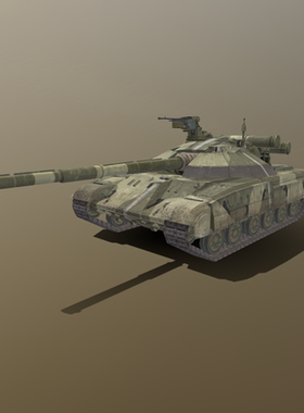 3D模型T-64BM Bulat坦克 fbx原始格式/ usdz/gltf/glb