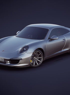 3D模型 保时捷911 Carrera 4S blend原始格式/usdz /gltf /glb