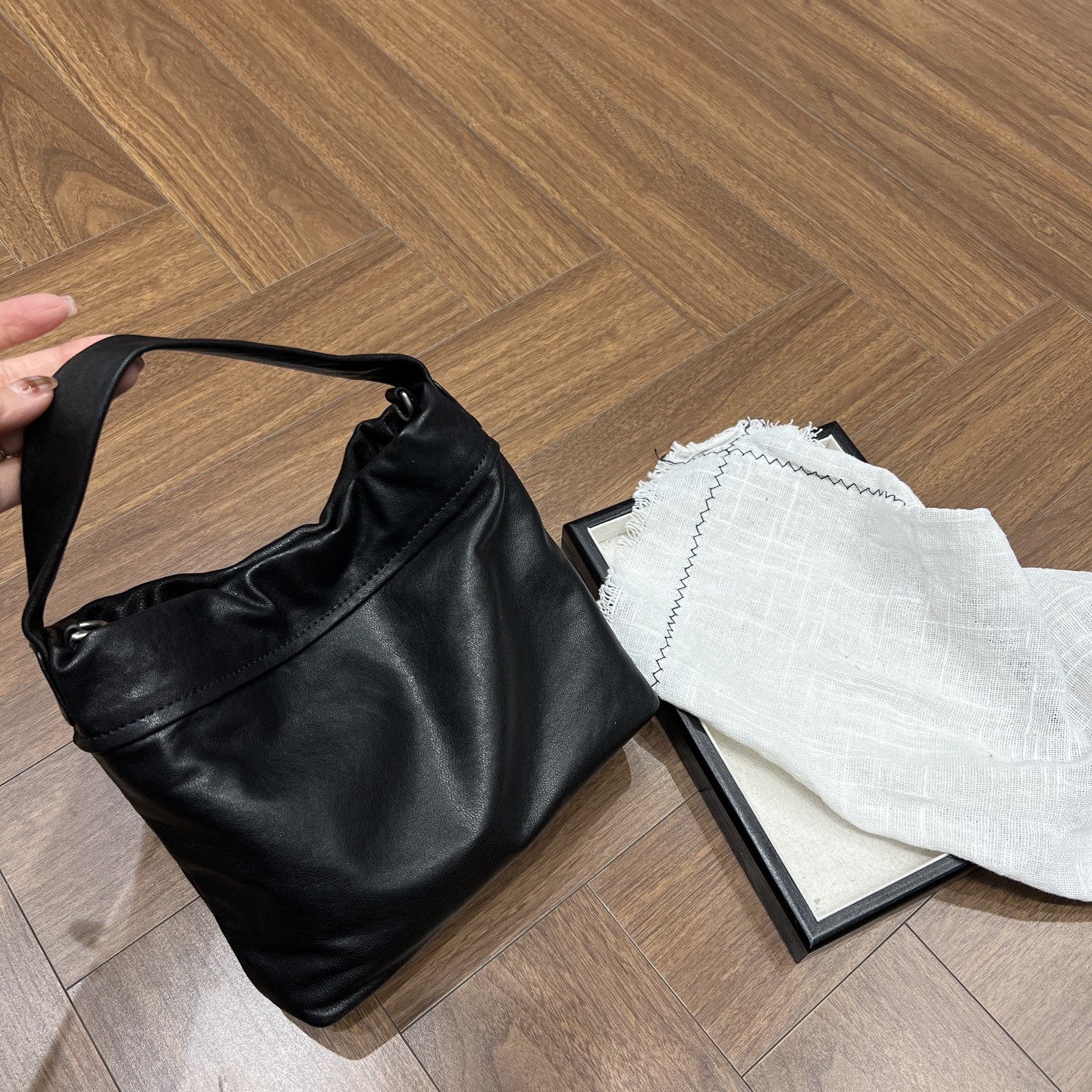 新款韩版进口植鞣羊皮云朵包女休闲百搭单肩斜挎包真皮手提女包