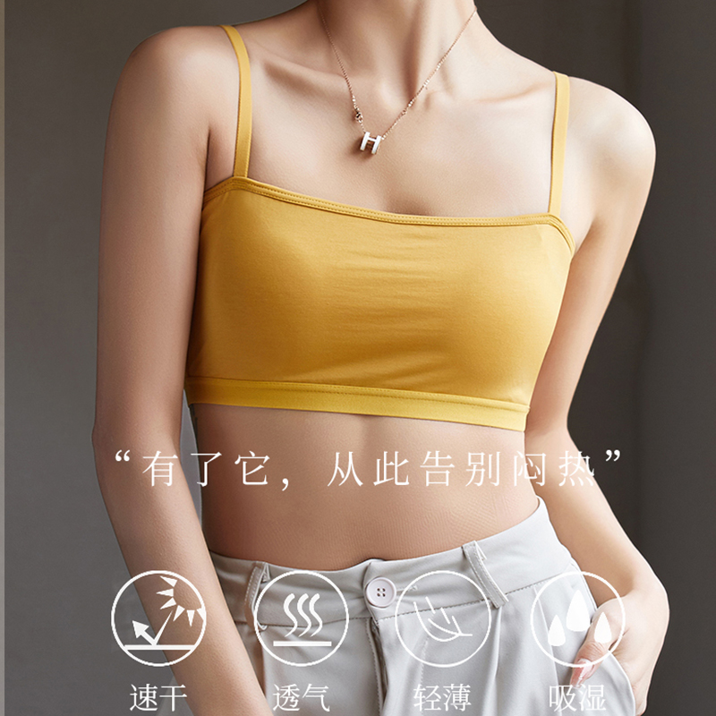 抹胸女夏带胸垫防走光内衣内搭文胸一体式美背小吊带小胸聚拢裹胸