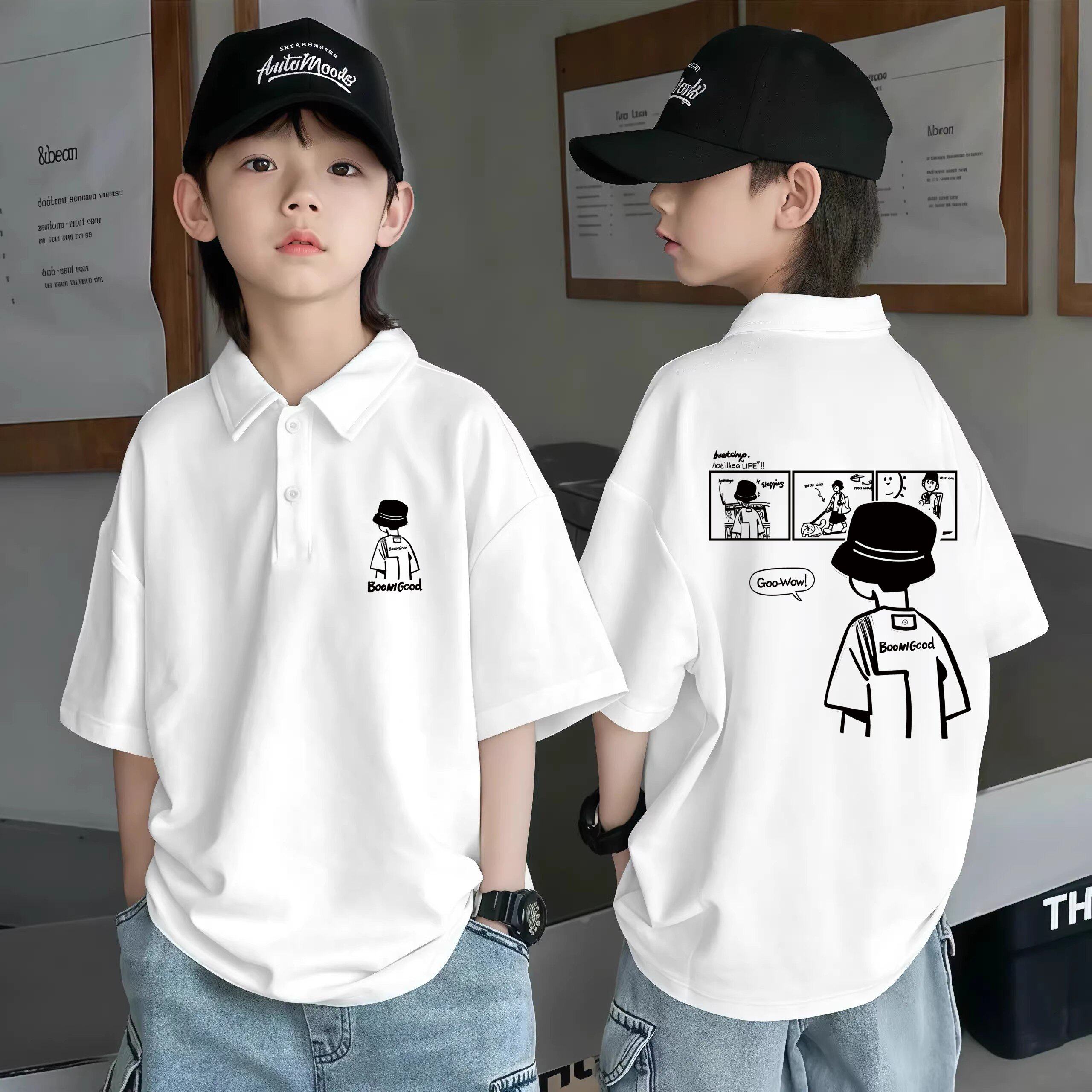 儿童男童短袖中大童T恤外穿服夏季纯棉潮酷休闲男童装POLO衫上衣