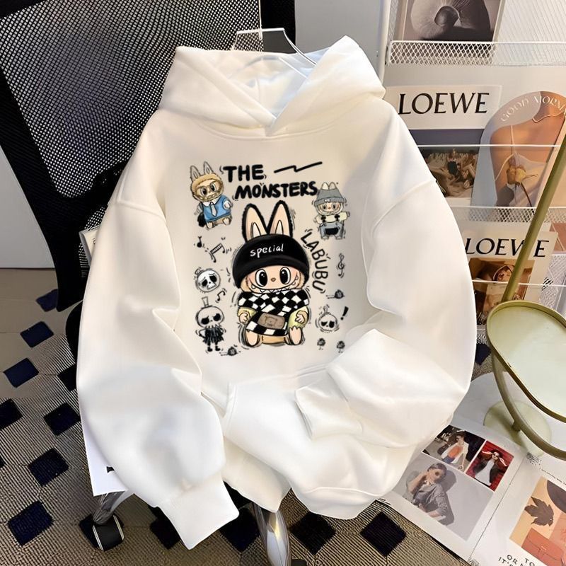 加绒童装连帽卫衣秋冬2025新款拉布布男女儿童保暖上衣服潮