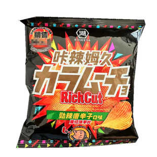 台湾进口薯片 湖池屋咔辣姆久厚切平切洋芋片劲辣唐辛子 28g