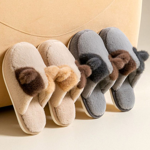 高端加绒加厚棉拖鞋情侣可爱女学生保暖毛绒拖鞋防滑室内居家MX11