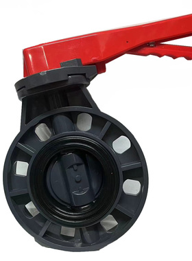 工业PVC-U给水 DN100 110mm 4寸 UPVC把手式碟阀 灰色 手动蝶阀