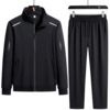 一套休闲套装男士卫衣运动服春秋季胖子装潮流加肥加大码立领外套