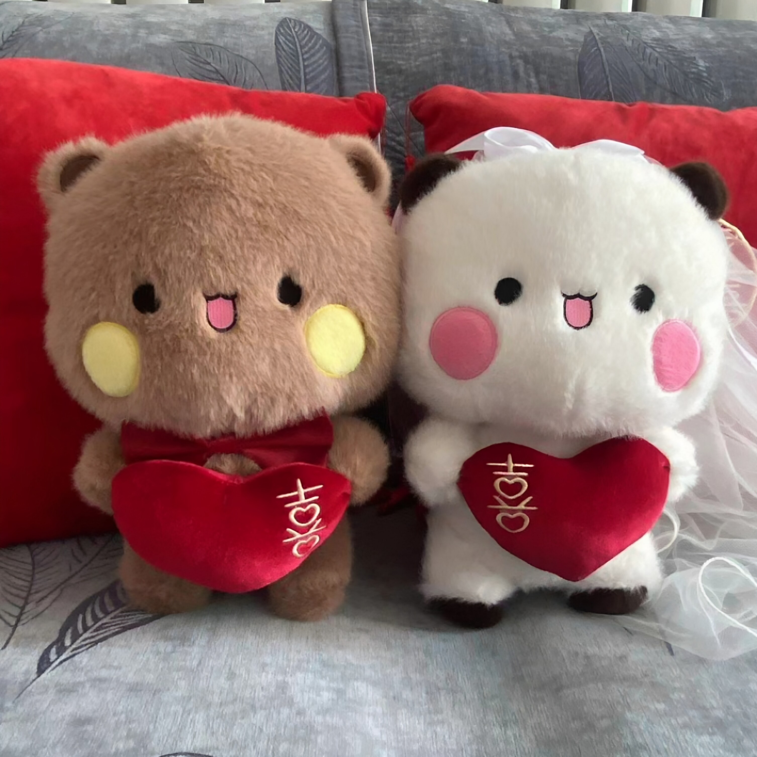 一二布布婚礼压床毛绒公仔一对