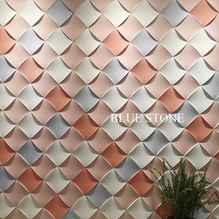 3D水泥砖立体砖爷爷不泡茶门头砖奶茶咖啡厅店面装修背景墙编织款