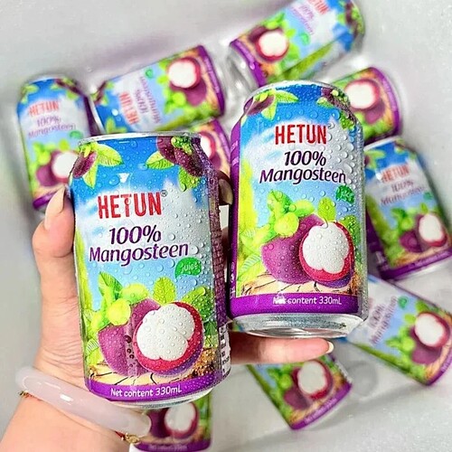 越南HETUN盒屯山竹汁330mlx6罐果汁饮料100%山竹汁健康0添加