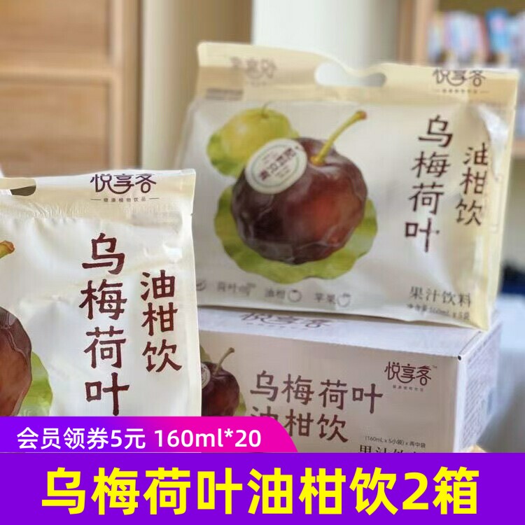 悦享客乌梅荷叶油柑果汁饮两箱（160ml*10*2）