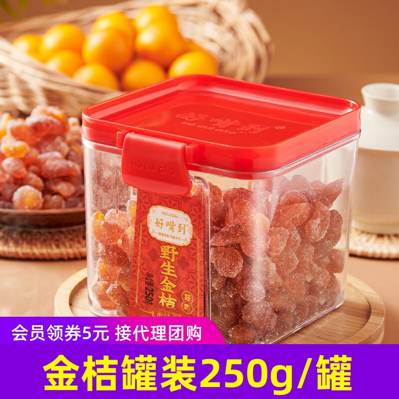 好嘴到金桔罐装250g/罐蜜饯果脯果干闽南特产休闲食品茶配零食