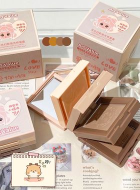 一盒4色~便当折叠高光修容腮红一体盘高鼻梁初学者伪瘦脸鼻影侧影