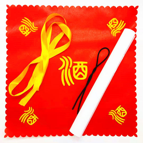 封酒坛松紧带红布塑料纸套酒坛布