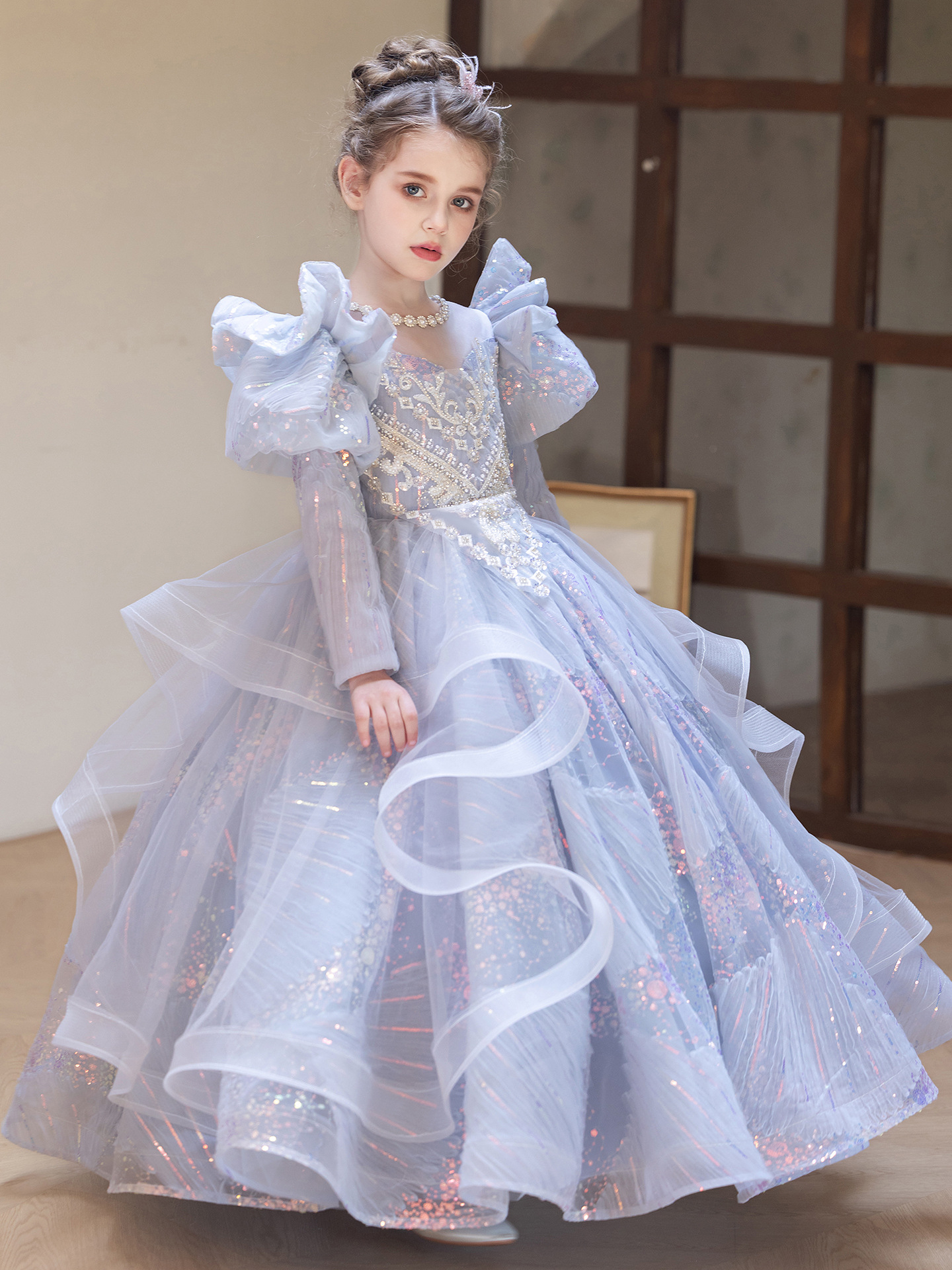 女大童绝美生日高端礼服小女孩高端轻奢小众花童主持人钢琴公主裙