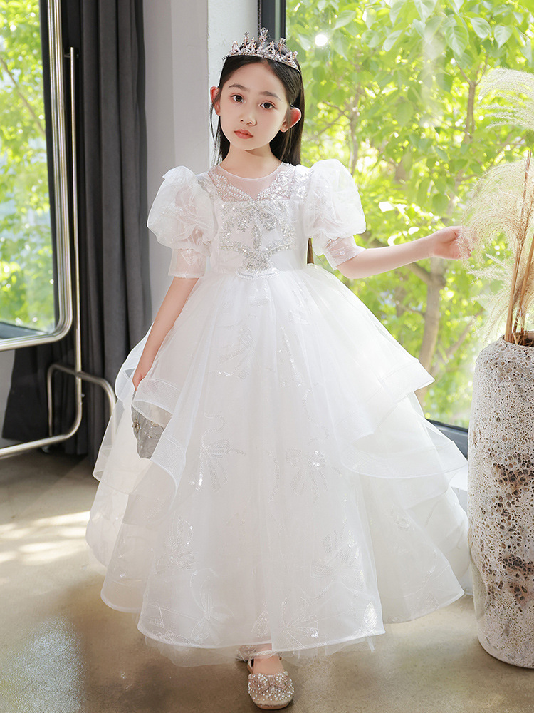 超仙公主短袖蓬蓬裙长裙刺绣