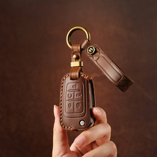 适用别克老款英朗君威君越昂科拉老GL8钥匙套真皮包科鲁兹折叠壳