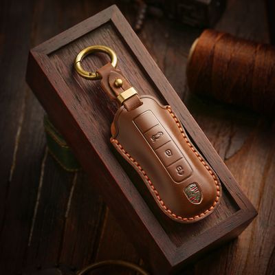 复古手工钥匙套适用2026款保时捷卡宴macan718帕拉梅拉真皮钥匙包