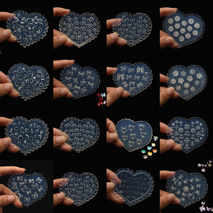 超轻粘土美甲饰品滴胶模具蝴蝶结宝石3D立体造型雕花模具硅胶模板