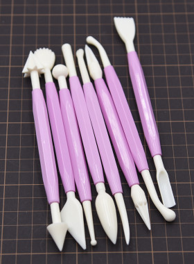 超轻粘土工具diy紫色8件套学生陶泥教学陶艺油泥塑石塑粘土工具刀
