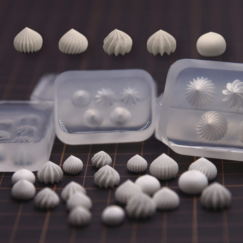 粘土食玩奶油形状花边蛋糕裱花边硅胶模 diy迷你奶油粒硅胶模具