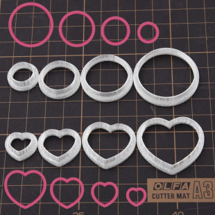 迷你圆形切模奶油土仿真饼干压模 食玩饼干DIY圆形爱心形粘土模具