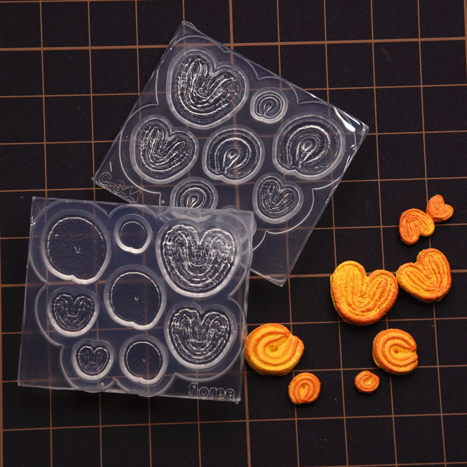 微缩迷你食玩面包蝴蝶酥小饼干硅胶模具 diy手工粘土食物模具工具