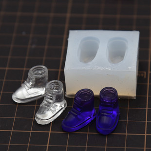 迷你UV胶水晶鞋 模具 子模具 超轻黏土软陶diy制作用硅胶模具运动鞋