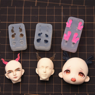 超轻粘土迷你diy恶魔角牛角羊角鹿角硅胶模具树脂粘土bjd头角模具