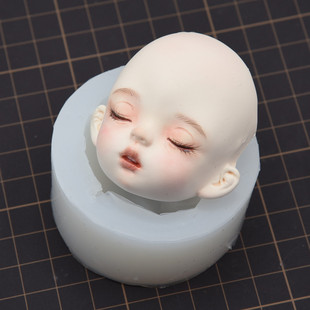 超轻粘土脸模翻糖人脸模具硅胶滴胶手办脸部树脂粘土 BJD娃娃人脸
