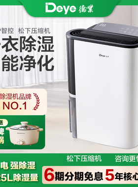 德业Deye空气除湿机25升轻音智能家用抽湿干燥小型神器DYD-T22A3