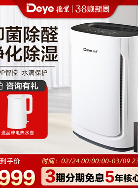 德业空气净化除湿机家用轻音客厅地下室除甲醛颗粒物抽湿机U20A3